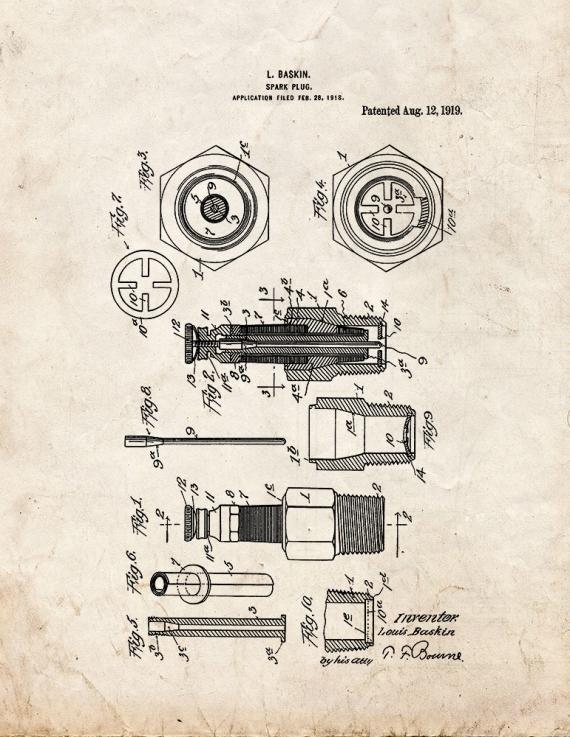 Spark Plug Patent Print