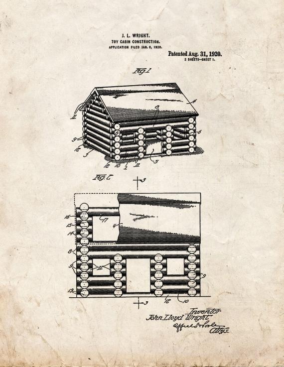 Toy-cabin Construction Patent Print