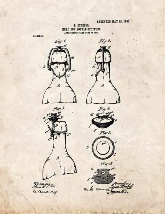 Head For Bottle-stoppers Patent Print