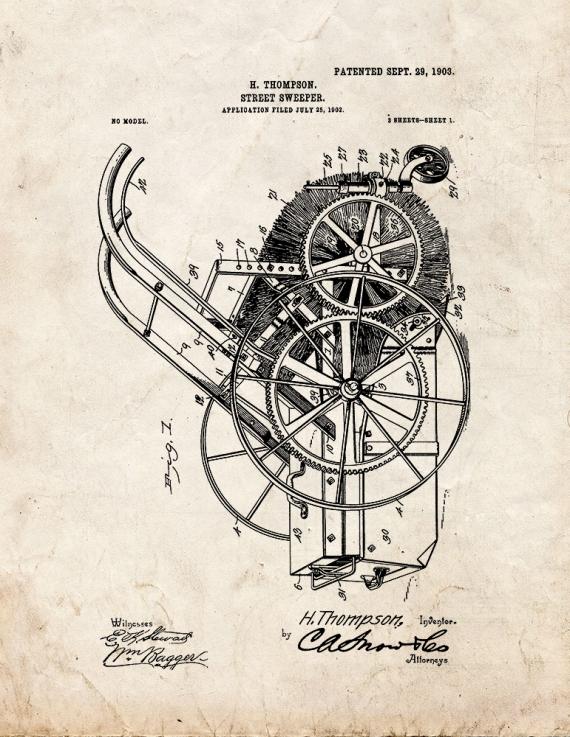 Street Sweeper Patent Print