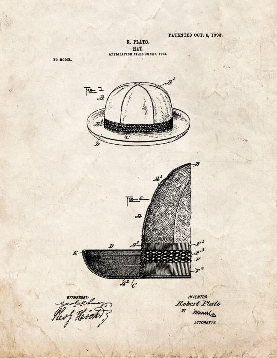 Hat Patent Print