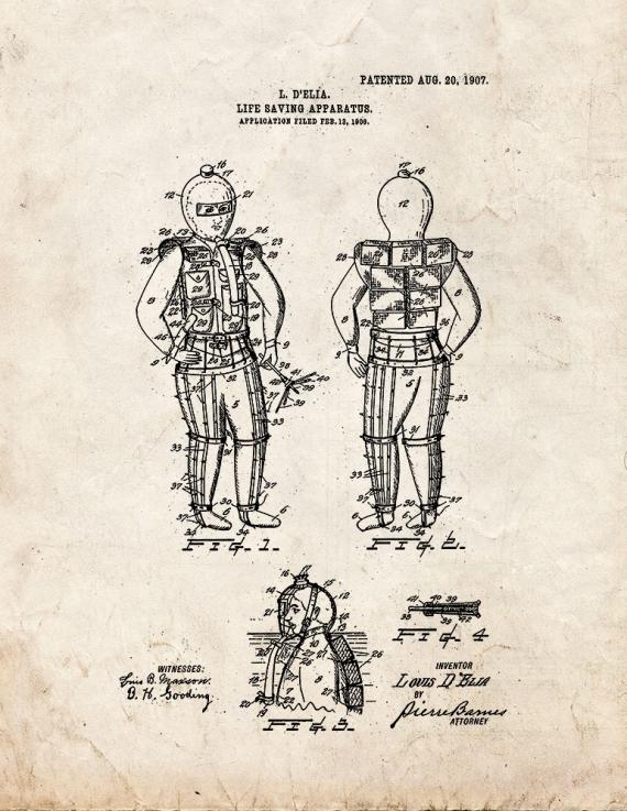 Lifesaving Apparatus Patent Print