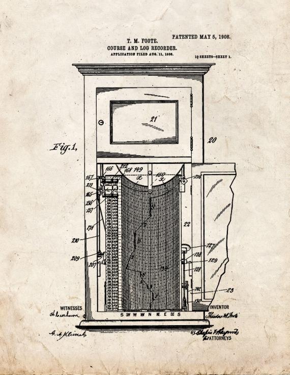 Course And Log Recorder Patent Print