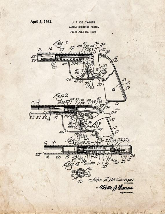 Marble Shooting Pistol Patent Print