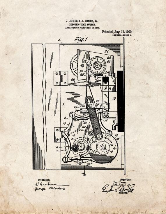 Electric Time-switch Patent Print
