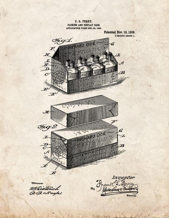 Packing And Display Case Patent Print