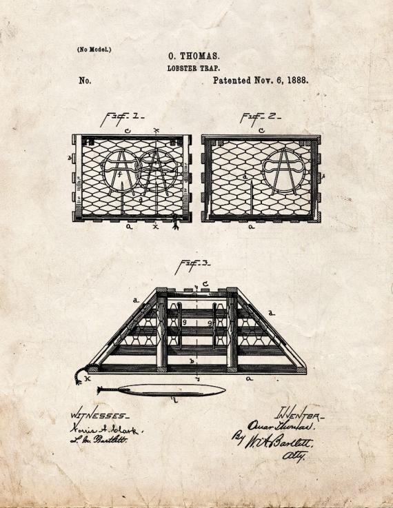 Lobster Trap Patent Print