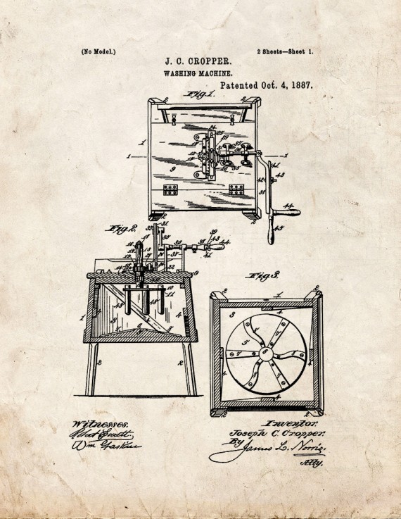 Washing Machine Patent Print