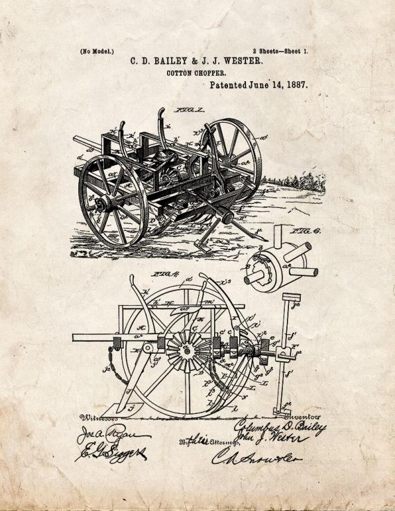 Cotton Chopper Patent Print