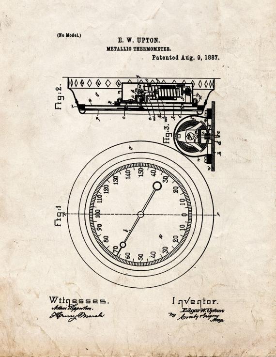 Metallic Thermometer Patent Print