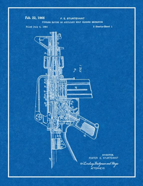 Colt AR-15 Semi-Automatic Rifle Patent Print