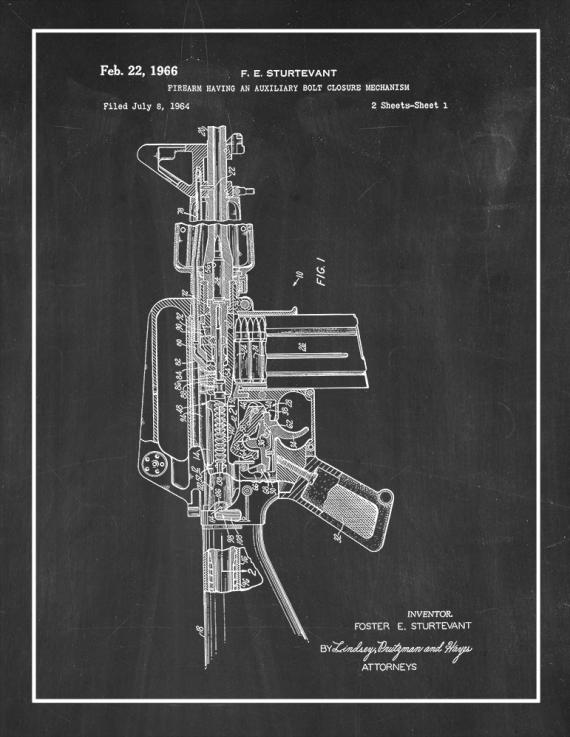 Colt AR-15 Semi-Automatic Rifle Patent Print