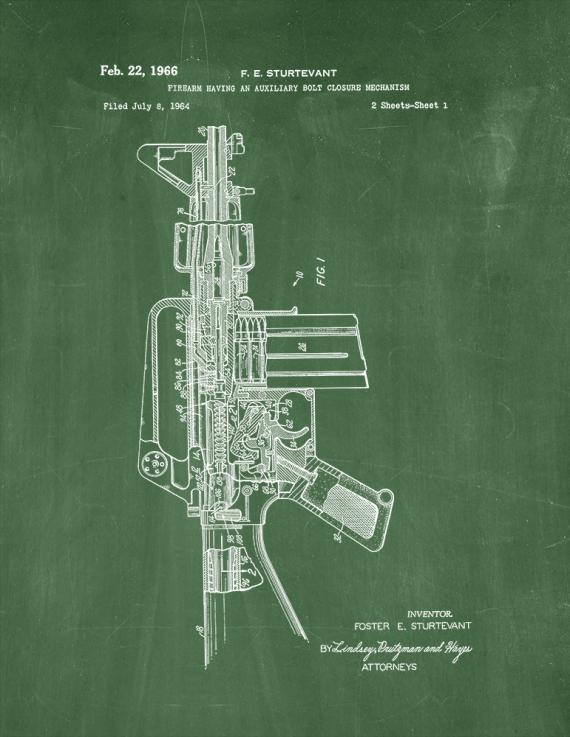 Colt AR-15 Semi-Automatic Rifle Patent Print