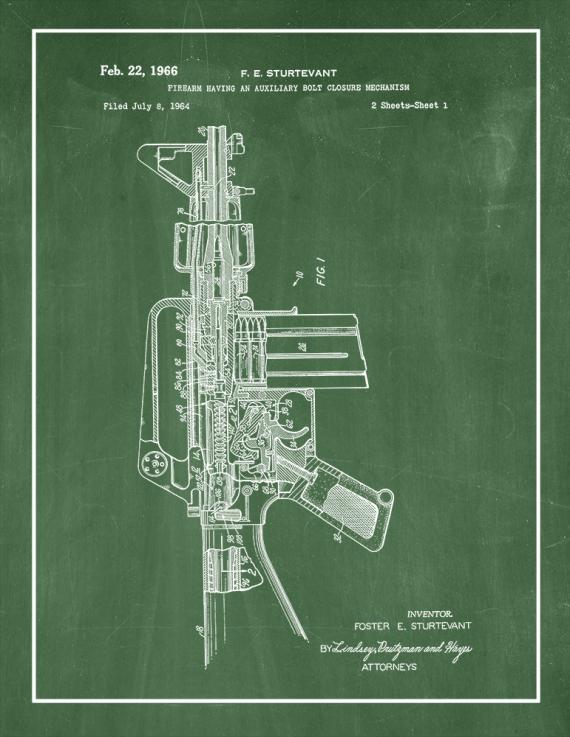 Colt AR-15 Semi-Automatic Rifle Patent Print