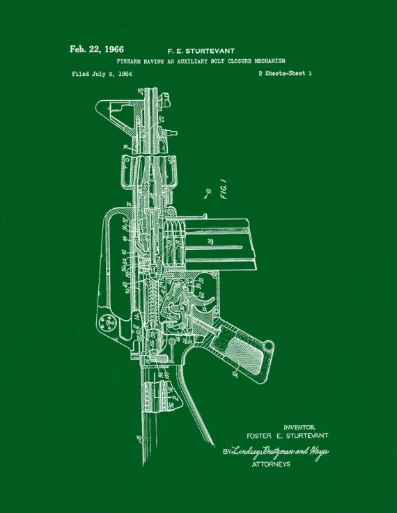 Colt AR-15 Semi-Automatic Rifle Patent Print