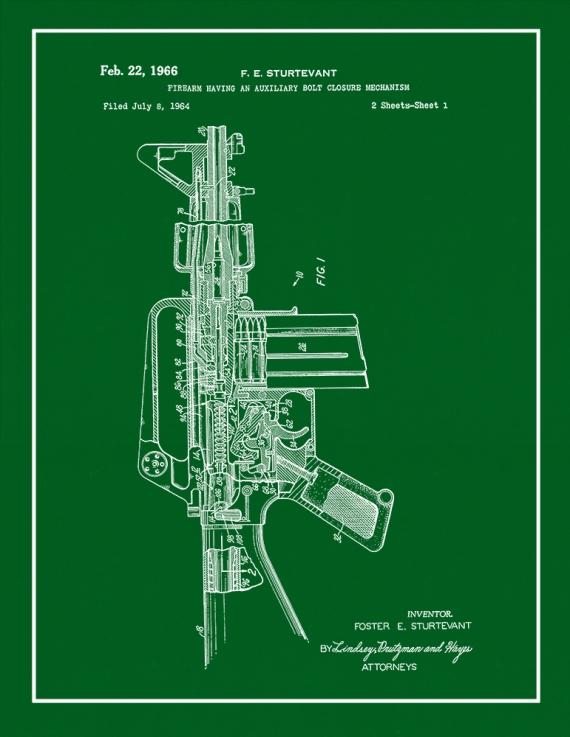 Colt AR-15 Semi-Automatic Rifle Patent Print