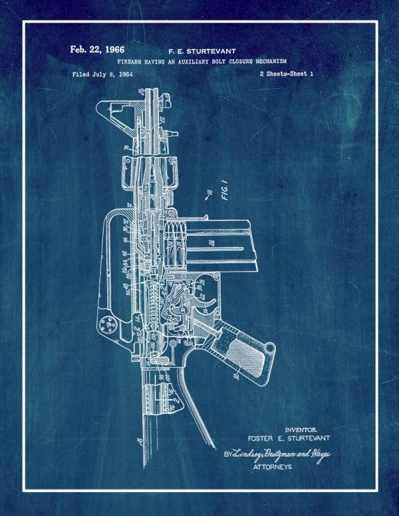 Colt AR-15 Semi-Automatic Rifle Patent Print