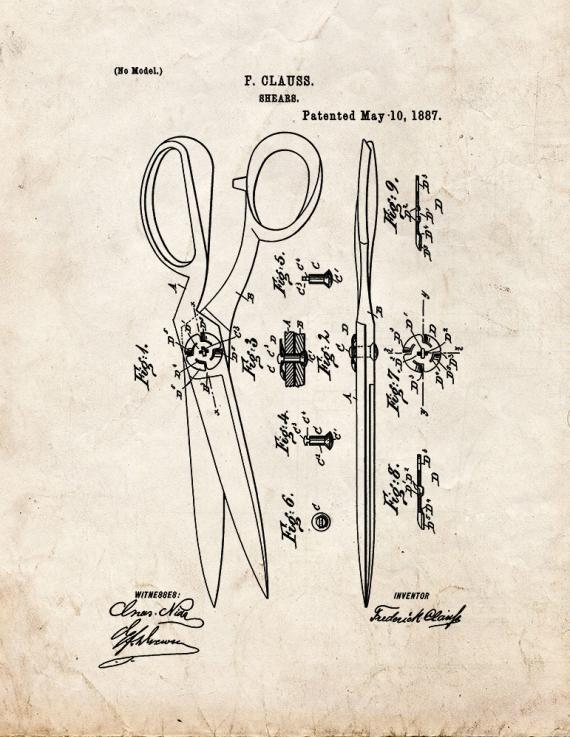 Shears Patent Print