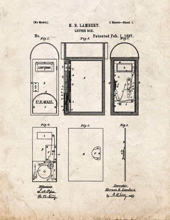Letter Box Patent Print