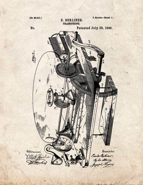 Gramophone Patent Print