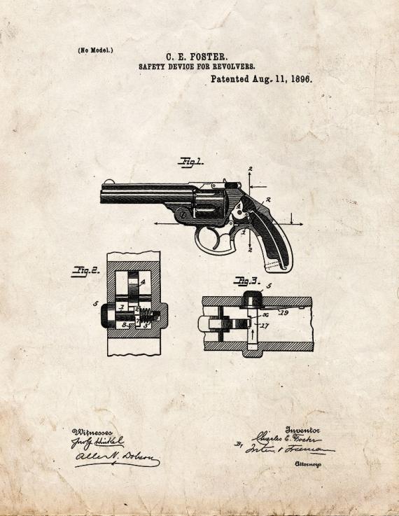 Safety Device For Revolvers Patent Print