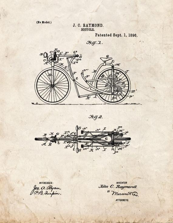 Bicycle Patent Print