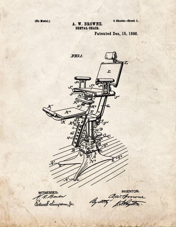 Dental Chair Patent Print