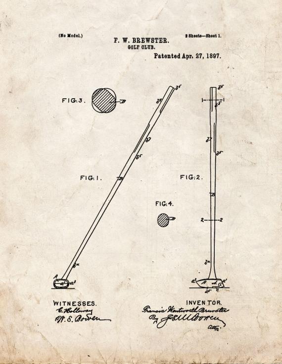 Golf Club Patent Print