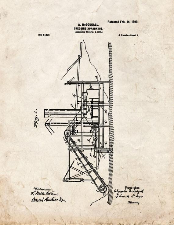 Dredging Apparatus Patent Print