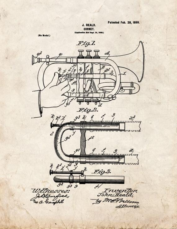 Cornet Patent Print