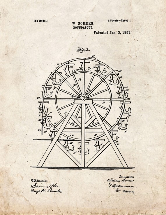 Roundabout Patent Print