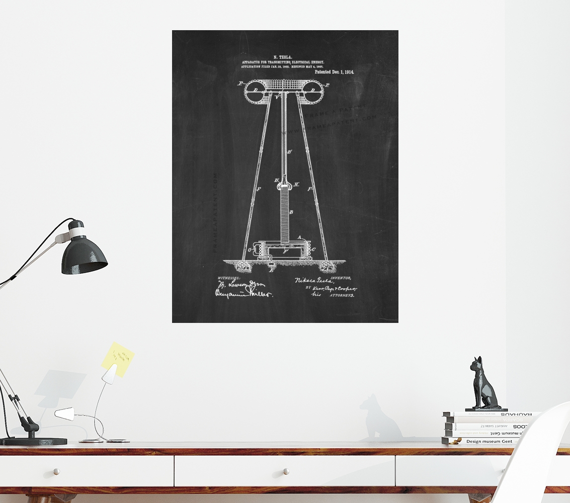 Tesla Apparatus For Transmitting Electrical Energy Patent Print Blueprint